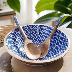 Hartsmede Sambhal Medium Serving Bowl With Spoons in Blue Blue Hartsmede Sambhal Medium Serving Bowl With Spoons in Blue Blue