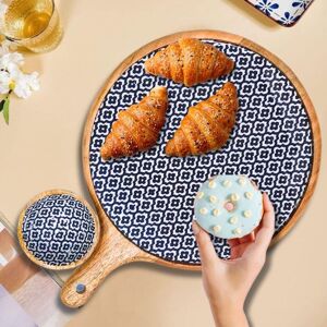 Hartsmede Handmade Serving Platter Tray With Bowl Sambhal Ideal Gift in Blue Blue Hartsmede Handmade Serving Platter Tray With Bowl Sambhal Ideal Gift in Blue Blue