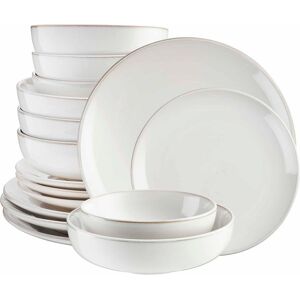 Cooks Professional 16pc Nordic Stoneware Dinnerware Set 4 Person Plate & Bowl Setting in White Size: 16 Pack White 16 Pack Cooks Professional 16pc Nordic Stoneware Dinnerware Set 4 Person Plate & Bowl Setting in White Size: 16 Pack White 16 Pack