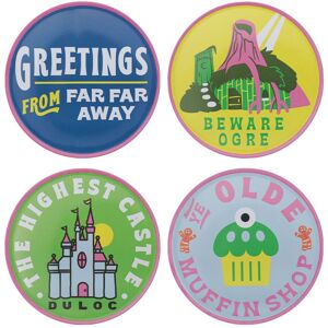 Shrek Set of 4 Printed Metal Coasters Multicolor Shrek Set of 4 Printed Metal Coasters Multicolor