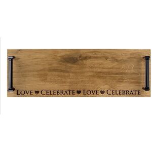 Selbrae House Oak Tray - Black Steel Handles - Love & Celebrate in Light Brown Size: 1 Pack Light Brown 1 Pack Selbrae House Oak Tray - Black Steel Handles - Love & Celebrate in Light Brown Size: 1 Pack Light Brown 1 Pack