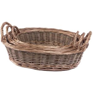 Red Hamper Set of 3 Two Tone Green Oval with Handles Willow Trays in Brown Brown Red Hamper Set of 3 Two Tone Green Oval with Handles Willow Trays in Brown Brown