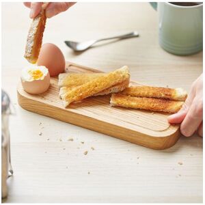 MijMoj Design Double Egg Cup & Toast Serving Board In Solid Oak in Light Oak Light Oak MijMoj Design Double Egg Cup & Toast Serving Board In Solid Oak in Light Oak Light Oak
