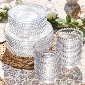 Dibor 30 Piece Bella Perle Dinner Plate, Side Plate & Bowl Glassware Dinner Set in Clear Size: 30 Pack Clear 30 Pack Dibor 30 Piece Bella Perle Dinner Plate, Side Plate & Bowl Glassware Dinner Set in Clear Size: 30 Pack Clear 30 Pack