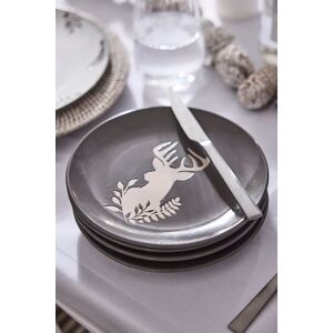 Dibor Set of 4 Grey Stag Head Christmas Dinner Plate Side Plates Dia21cm Size: 4 Pack Grey 4 Pack Dibor Set of 4 Grey Stag Head Christmas Dinner Plate Side Plates Dia21cm Size: 4 Pack Grey 4 Pack
