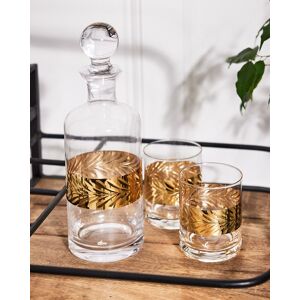Dibor Whisky Decanter 1.5L & Set of 2 400ml Tumblers Embossed Art Deco Gold Glassware in Clear Size: 2 Pack Clear 2 Pack Dibor Whisky Decanter 1.5L & Set of 2 400ml Tumblers Embossed Art Deco Gold Glassware in Clear Size: 2 Pack Clear 2 Pack