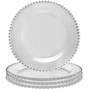 Dibor Set of 4 Bella Perle Dinner Tableware Charger Plate Serving Plates Dia 33cm in Clear Size: 4 Pack Clear 4 Pack Dibor Set of 4 Bella Perle Dinner Tableware Charger Plate Serving Plates Dia 33cm in Clear Size: 4 Pack Clear 4 Pack