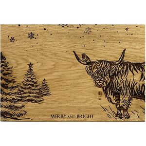 Selbrae House Oak Serving Board - 30cm - Christmas Highland Cow in Light Brown Light Brown Selbrae House Oak Serving Board - 30cm - Christmas Highland Cow in Light Brown Light Brown