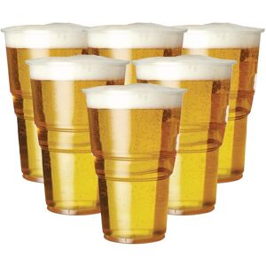 ECONX 100 X 20oz Clear Plastic Pint Glasses Tumblers Disposable Beer Cups Size: 100 Pieces Clear 100 Pieces ECONX 100 X 20oz Clear Plastic Pint Glasses Tumblers Disposable Beer Cups Size: 100 Pieces Clear 100 Pieces