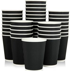 ECONX 12oz Disposable Coffee Cups Triple Wall Black Paper Cups For Hot Drink Size: 100 Pieces Black 100 Pieces ECONX 12oz Disposable Coffee Cups Triple Wall Black Paper Cups For Hot Drink Size: 100 Pieces Black 100 Pieces