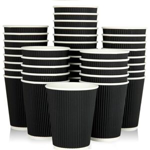 ECONX 8oz Disposable Paper Coffee Cups Triple Wall Ripple Cups Black X 200 Size: 200 Pieces Black 200 Pieces ECONX 8oz Disposable Paper Coffee Cups Triple Wall Ripple Cups Black X 200 Size: 200 Pieces Black 200 Pieces