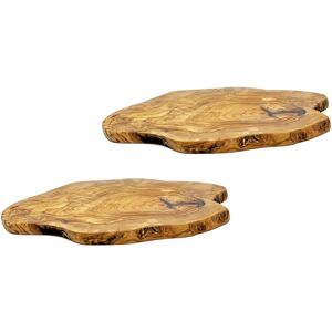 Verano Spanish Ceramics Olive Wood Rustic Kitchen Table Countertop Trivet (L) 26cm Set of 2 in Natural Natural Verano Spanish Ceramics Olive Wood Rustic Kitchen Table Countertop Trivet (L) 26cm Set of 2 in Natural Natural