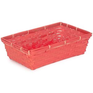 Red Hamper Small Red Painted Bamboo Serving Tray in Brown Brown Small Red Hamper Small Red Painted Bamboo Serving Tray in Brown Brown Small