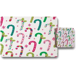 Benjamin Tate Design candy pattern placemat coaster set in Natural Natural Benjamin Tate Design candy pattern placemat coaster set in Natural Natural