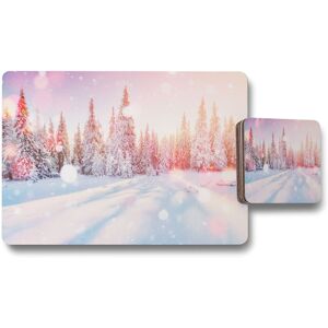 Benjamin Tate Design mysterious landscape placemat coaster set in Natural Natural Benjamin Tate Design mysterious landscape placemat coaster set in Natural Natural