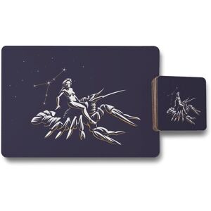 Benjamin Tate Design sign of the zodiac cancer placemat coaster set in Natural Natural Benjamin Tate Design sign of the zodiac cancer placemat coaster set in Natural Natural