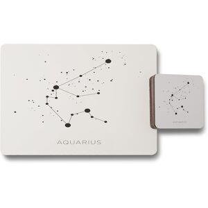 Benjamin Tate Design star constellation zodiac aquarius placemat coaster set in Natural Natural Benjamin Tate Design star constellation zodiac aquarius placemat coaster set in Natural Natural