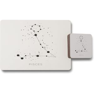 Benjamin Tate Design star constellation zodiac pisces placemat coaster set in Natural Natural Benjamin Tate Design star constellation zodiac pisces placemat coaster set in Natural Natural