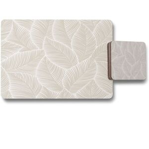 Benjamin Tate Design beige leaves placemat coaster set in Natural Natural Benjamin Tate Design beige leaves placemat coaster set in Natural Natural