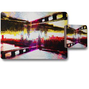 Benjamin Tate Design big ben flipped placemat coaster set in Natural Natural Benjamin Tate Design big ben flipped placemat coaster set in Natural Natural