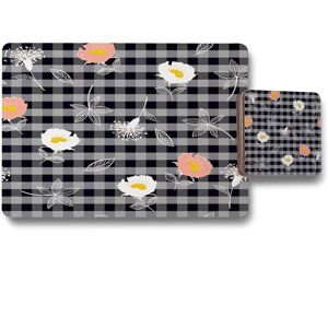 Benjamin Tate Design blooming hand drawn orange & white flowers placemat coaster set in Natural Natural Benjamin Tate Design blooming hand drawn orange & white flowers placemat coaster set in Natural Natural