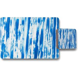 Benjamin Tate Design blue paint strokes placemat coaster set in Natural Natural Benjamin Tate Design blue paint strokes placemat coaster set in Natural Natural