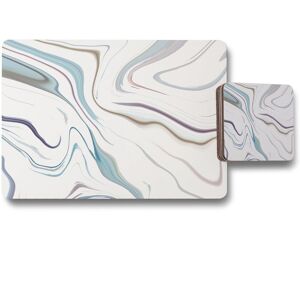 Benjamin Tate Design blue rippled marble placemat coaster set in Natural Natural Benjamin Tate Design blue rippled marble placemat coaster set in Natural Natural