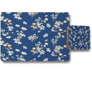 Benjamin Tate Design blue yellow bunches placemat coaster set in Natural Natural Benjamin Tate Design blue yellow bunches placemat coaster set in Natural Natural