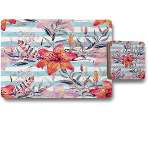Benjamin Tate Design bouquet of watercolor tiger lilies placemat coaster set in Natural Natural Benjamin Tate Design bouquet of watercolor tiger lilies placemat coaster set in Natural Natural