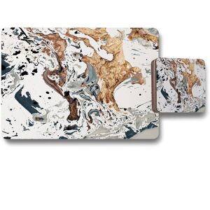 Benjamin Tate Design bronze marble placemat coaster set in Natural Natural Benjamin Tate Design bronze marble placemat coaster set in Natural Natural