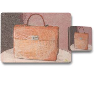 Benjamin Tate Design brown bag placemat coaster set in Natural Natural Benjamin Tate Design brown bag placemat coaster set in Natural Natural