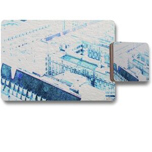 Benjamin Tate Design chimney tops placemat coaster set in Natural Natural Benjamin Tate Design chimney tops placemat coaster set in Natural Natural