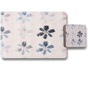Benjamin Tate Design colorful pine leaves placemat coaster set in Natural Natural Benjamin Tate Design colorful pine leaves placemat coaster set in Natural Natural