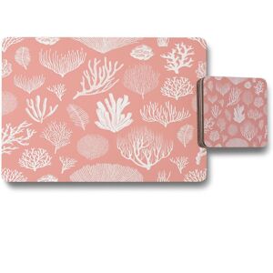 Benjamin Tate Design corals & algae placemat coaster set in Natural Natural Benjamin Tate Design corals & algae placemat coaster set in Natural Natural