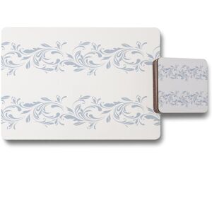 Benjamin Tate Design decorative swirls & flowers placemat coaster set in Natural Natural Benjamin Tate Design decorative swirls & flowers placemat coaster set in Natural Natural