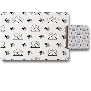 Benjamin Tate Design egyptian pyramid & ankh placemat coaster set in Natural Natural Benjamin Tate Design egyptian pyramid & ankh placemat coaster set in Natural Natural