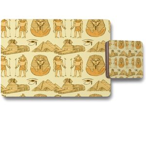 Benjamin Tate Design egyptians sphinx placemat coaster set in Natural Natural Benjamin Tate Design egyptians sphinx placemat coaster set in Natural Natural