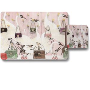 Benjamin Tate Design fashion heaven name placemat coaster set in Natural Natural Benjamin Tate Design fashion heaven name placemat coaster set in Natural Natural