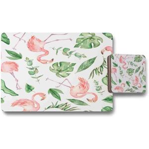 Benjamin Tate Design flamingo leaves placemat coaster set in Natural Natural Benjamin Tate Design flamingo leaves placemat coaster set in Natural Natural