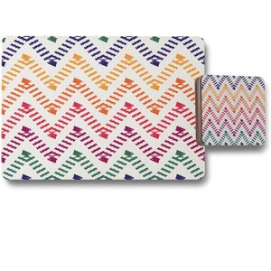 Benjamin Tate Design freehand horizontal zigzag & chevron stripes placemat coaster set in Natural Natural Benjamin Tate Design freehand horizontal zigzag & chevron stripes placemat coaster set in Natural Natural