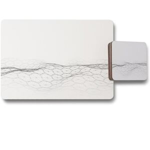 Benjamin Tate Design futuristic digital landscape placemat coaster set in Natural Natural Benjamin Tate Design futuristic digital landscape placemat coaster set in Natural Natural