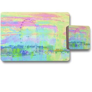 Benjamin Tate Design fuzzy london placemat coaster set in Natural Natural Benjamin Tate Design fuzzy london placemat coaster set in Natural Natural