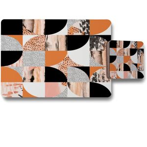 Benjamin Tate Design geometric circles in autumn colours placemat coaster set in Natural Natural Benjamin Tate Design geometric circles in autumn colours placemat coaster set in Natural Natural