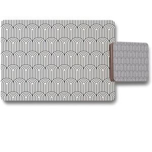 Benjamin Tate Design geometric curves placemat coaster set in Natural Natural Benjamin Tate Design geometric curves placemat coaster set in Natural Natural