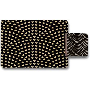 Benjamin Tate Design geometric glitter love hearts placemat coaster set in Natural Natural Benjamin Tate Design geometric glitter love hearts placemat coaster set in Natural Natural