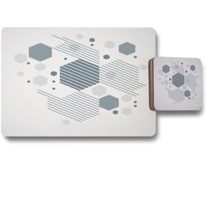Benjamin Tate Design geometric graphic 1600s placemat coaster set in Natural Natural Benjamin Tate Design geometric graphic 1600s placemat coaster set in Natural Natural