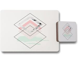 Benjamin Tate Design geometric overlays placemat coaster set in Natural Natural Benjamin Tate Design geometric overlays placemat coaster set in Natural Natural