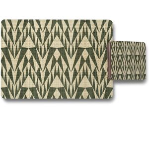 Benjamin Tate Design geo pattern placemat coaster set in Natural Natural Benjamin Tate Design geo pattern placemat coaster set in Natural Natural