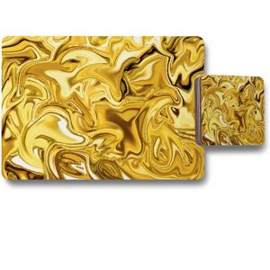 Benjamin Tate Design golden liquid placemat coaster set in Natural Natural Benjamin Tate Design golden liquid placemat coaster set in Natural Natural