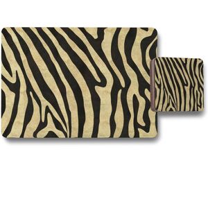 Benjamin Tate Design golden zebra placemat coaster set in Natural Natural Benjamin Tate Design golden zebra placemat coaster set in Natural Natural